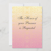 De roze Uitnodiging van het Huwelijk van de Douane (Voorkant)