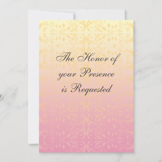 De roze Uitnodiging van het Huwelijk van de Douane (Voorkant)