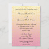 De roze Uitnodiging van het Huwelijk van de Douane (Achterkant)