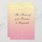 De roze Uitnodiging van het Huwelijk van de Douane (Voorkant / Achterkant)