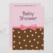 De roze Uitnodigingen van het Baby shower van het (Voorkant / Achterkant)