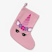 De Roze Unicorn Kleine Kerstsok (Voorkant (Hangend))