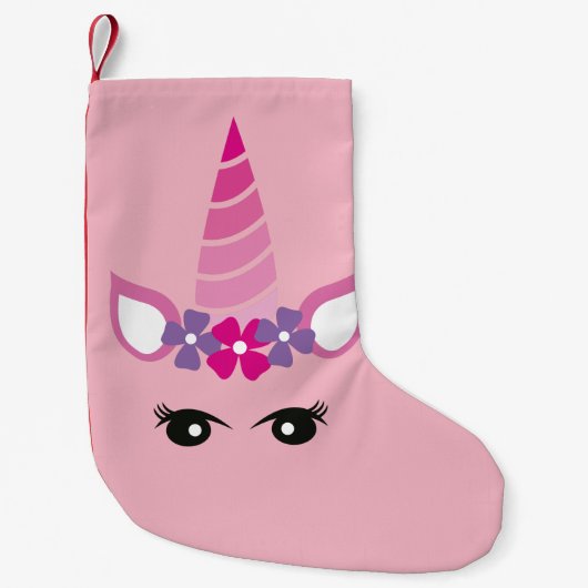 De Roze Unicorn Kleine Kerstsok (Voorkant)