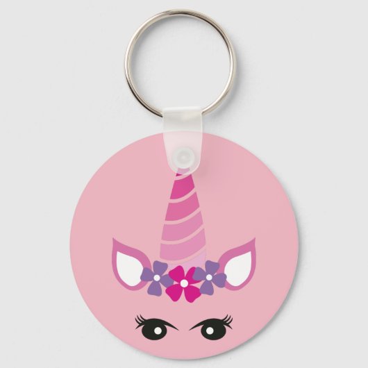 De Roze Unicorn Sleutelhanger (Voorkant)