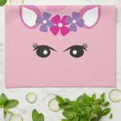 De Roze Unicorn Theedoek (Gevouwen)