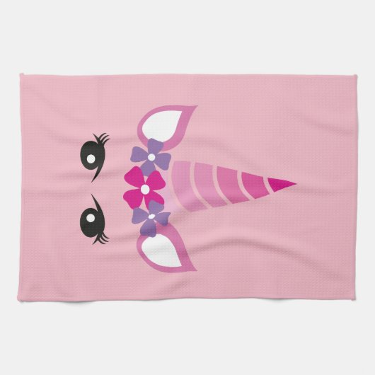 De Roze Unicorn Theedoek (Horizontaal)