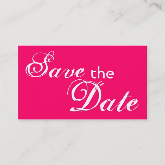 De roze van de douane terug sparen de datumtrouwka visitekaartje (Voorkant)