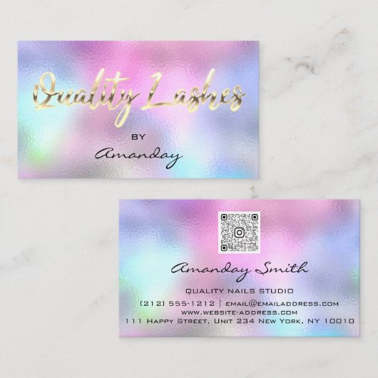 De Roze van de Holograaf van de Code van de Uitbre Visitekaartje (Voorkant / Achterkant)