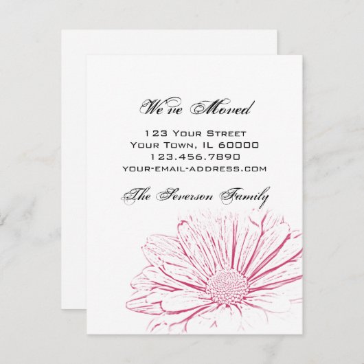 De roze Verandering van het Effect van de Bloem va Aankondiging (Voorkant / Achterkant)