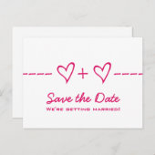 De roze Vergelijking van het Hart sparen het Brief Aankondigingskaart (Voorkant / Achterkant)