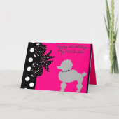 De roze Verjaardag van de Poedel Kaart (Voorkant)
