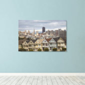 De roze Victoriaans stijl van de Dames in het midd Canvas Afdruk (Insitu (Houten vloer))