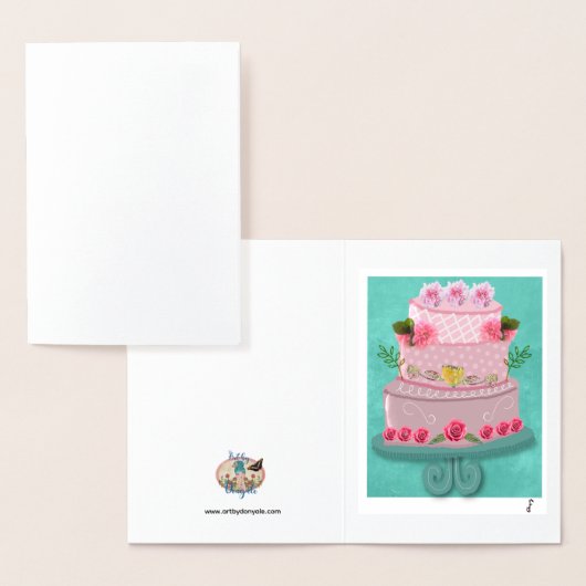 De Roze Viering Folie Kaarten (Display)