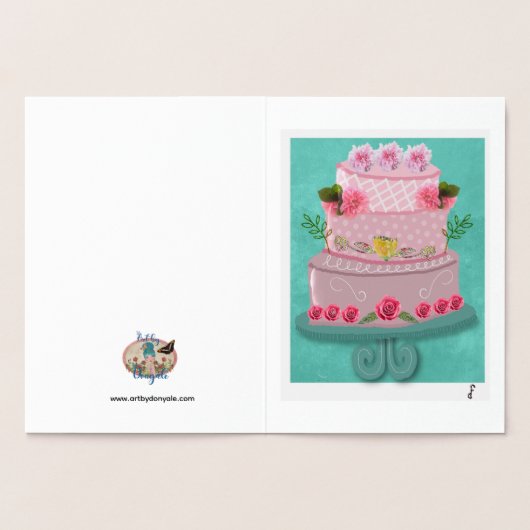 De Roze Viering Folie Kaarten (Binnen)