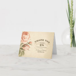 de roze vintage nam huwelijk dankt u kaarten toe