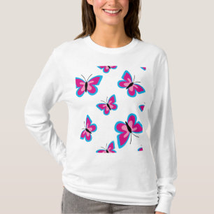 De Roze Vlinder met de Blauwe Rand T-shirt