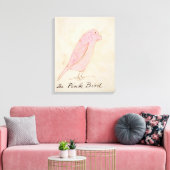 De roze vogel uit 'zestien tekeningen van Comic Bi Canvas Afdruk (Insitu (Woonkamer))