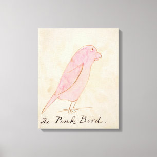 De roze vogel uit 'zestien tekeningen van Comic Bi Canvas Afdruk