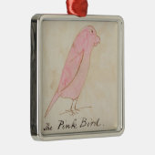De roze vogel uit 'zestien tekeningen van Comic Bi Metalen Ornament (Rechts)