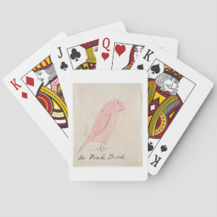 De roze vogel uit 'zestien tekeningen van Comic Bi Pokerkaarten