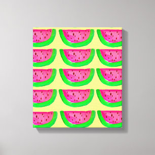 De roze watermeloenen van het pop-art op canvas afdruk