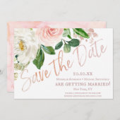 De roze Waterverf Floral sparen de Datum Save The Date (Voorkant / Achterkant)