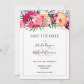 De roze Waterverf Floral sparen de Kaarten van de (Voorkant)