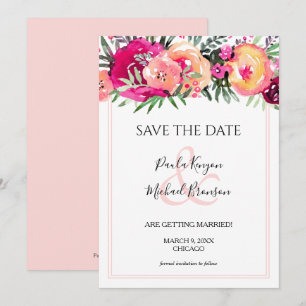 De roze Waterverf Floral sparen de Kaarten van de