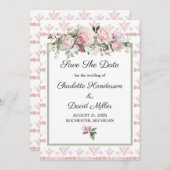 De roze Waterverf van Rozen Floral sparen de Datum Save The Date (Voorkant / Achterkant)