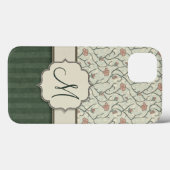 De roze Wijnstokken, de Strepen en het Monogram va Case-Mate iPhone Case (Achterkant (horizontaal))