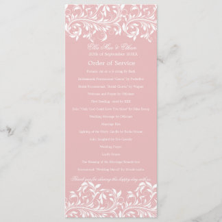 De Roze & Witte Orde van Dienst van Sarah Jane Programmakaart