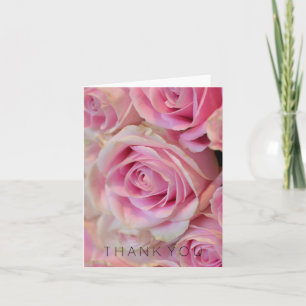 De roze Witte Rozen danken u Bedankkaart