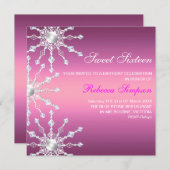 De roze & Witte Verjaardag van de Sneeuwvlok van Kaart (Voorkant / Achterkant)