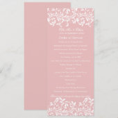 De Roze & Witte Volgorde van de Dienst van Sarah J Programmakaart (Voorkant / Achterkant)