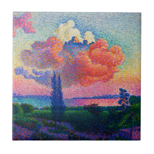 De Roze Wolk (1896) schilderij Tegeltje