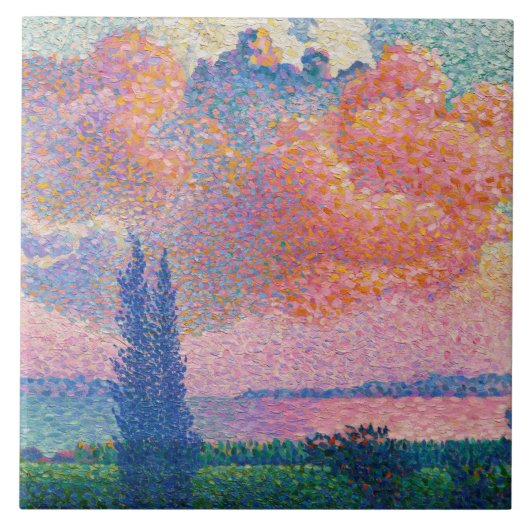 De roze wolk, schilderij van Henri-Edmond Cross Tegeltje (Voorkant)