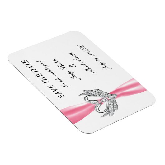 De roze Zilveren van het Lint sparen de Datum Magn Magneet (Rechterzijde)