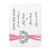 De roze Zilveren van het Lint sparen de Datum Magn Magneet (Verticaal)