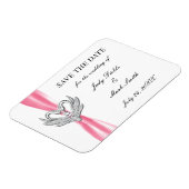 De roze Zilveren van het Lint sparen de Datum Magn Magneet (Linkerzijde)