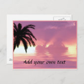 De roze Zonsondergang van het Strand Briefkaart (Voorkant / Achterkant)