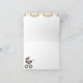 De roze Zwarte Douche van het Vervoer van het Baby Bedankkaart (Binnen)