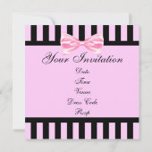 De roze & Zwarte Elegante Uitnodiging van de (Achterkant)