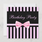 De roze & Zwarte Elegante Uitnodiging van de (Voorkant)