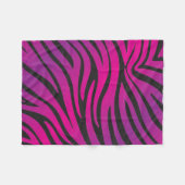 De roze & Zwarte Gestreepte Dierlijke Druk van de Fleece Deken (Voorkant (Horizontaal))