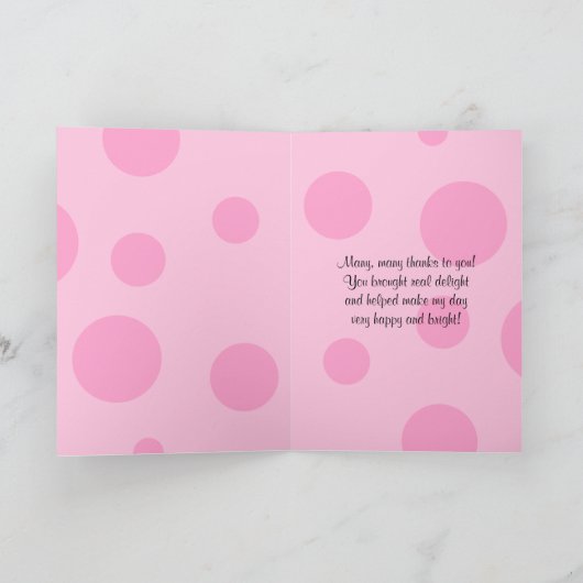 De roze Zwarte Knuppel Mitzvah van het Lint van de Bedankkaart (Binnen)