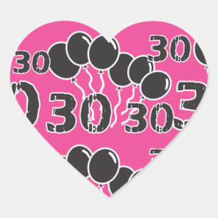 de ROZE ZWARTE Stickers van de 30ste Verjaardag