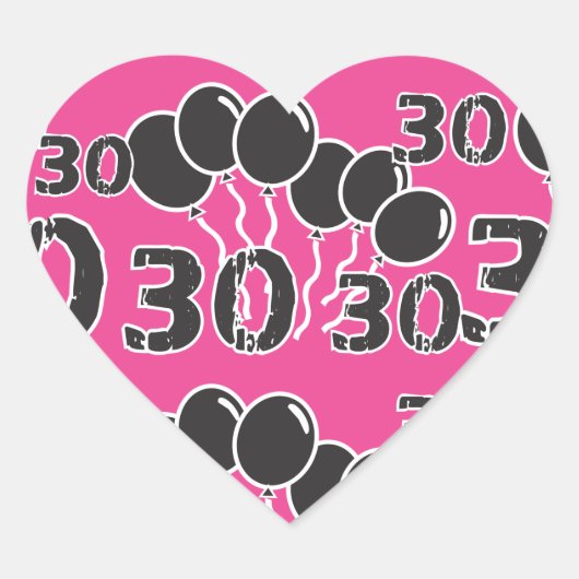 de ROZE ZWARTE Stickers van de 30ste Verjaardag (Voorkant)