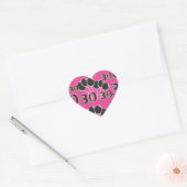 de ROZE ZWARTE Stickers van de 30ste Verjaardag (Envelop)