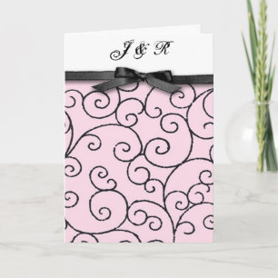 De roze & Zwarte uitnodiging van het Huwelijk