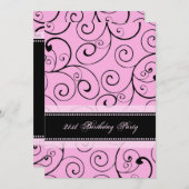 De roze Zwarte Uitnodigingen van de Partij van de (Voorkant / Achterkant)